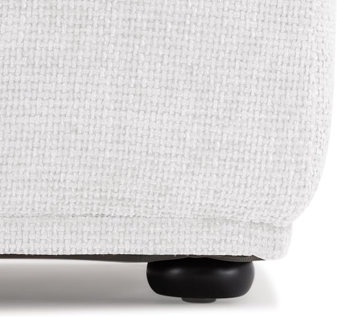 Furniture of America Tatiana Modern Chenille Modular Wedge Ottoman for Living Room Office Free-Combined FSC &amp Oeko TEX Certified White