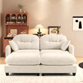 74 Sectional Sofa with 2 Ottomans 2-Seater Sleeper - Chaise Lounge Couch Plush Double-Tone Chenille &amp Ergonomic Support for Apartment Living Beige