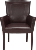 Safavieh Hudson Collection Greenwich Bicast Leather Arm Chairs Brown