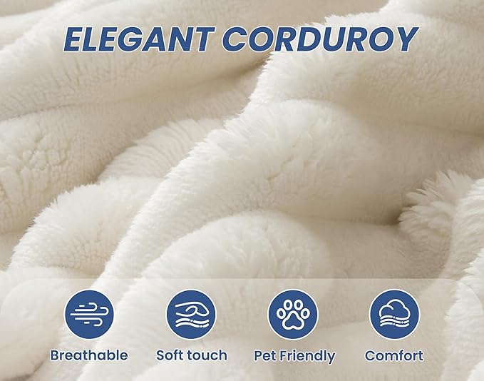 5-Seater Sectional Couch 102 L-Shaped Corner Sofa Oversized Corduroy Cloud Couch with 2-Layer Cushions for Living Room Aparment (White)