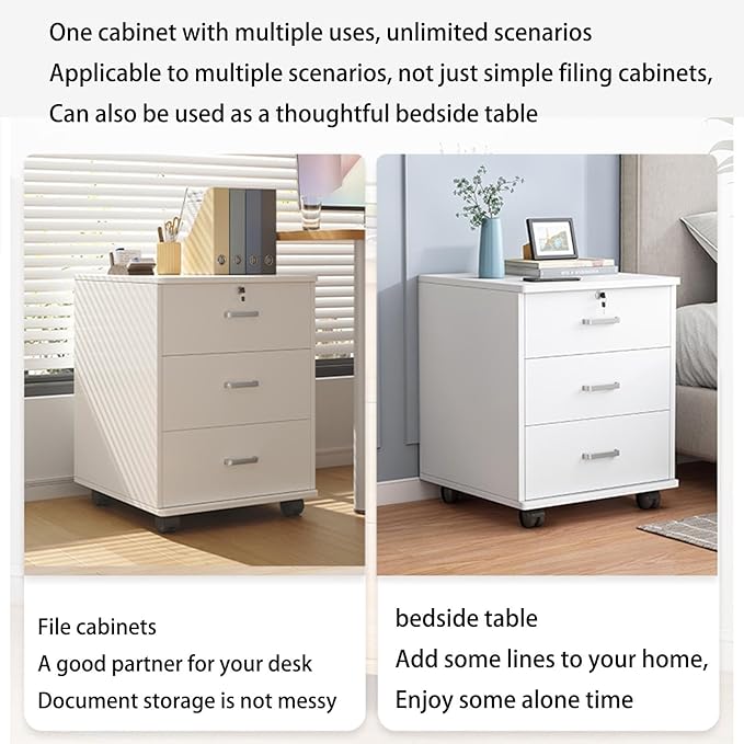 Lockable Mobile File Cabinet Black Rolling Storage Solution With Thickened Top For Office &amp Craft Supplies Secure Document Nizer On Wheels Efficient &amp Stylish DesignWood-40x34x59cm/16x13x23in