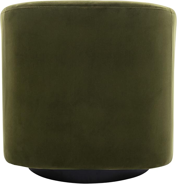 Wovenbyrd 360° Swivel Accent Chair Mid-Century Modern Velvet Upholstered Barrel Chair with Metal Base Comfy Living Room Chair Fully Assembled Sage Green