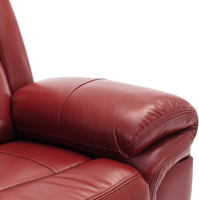 ERYE Manual Recliner Chair with LED Light Strip for Living Room Bedroom Manual Reclining Home Theater Seating Armchair Faux Leather Tufted