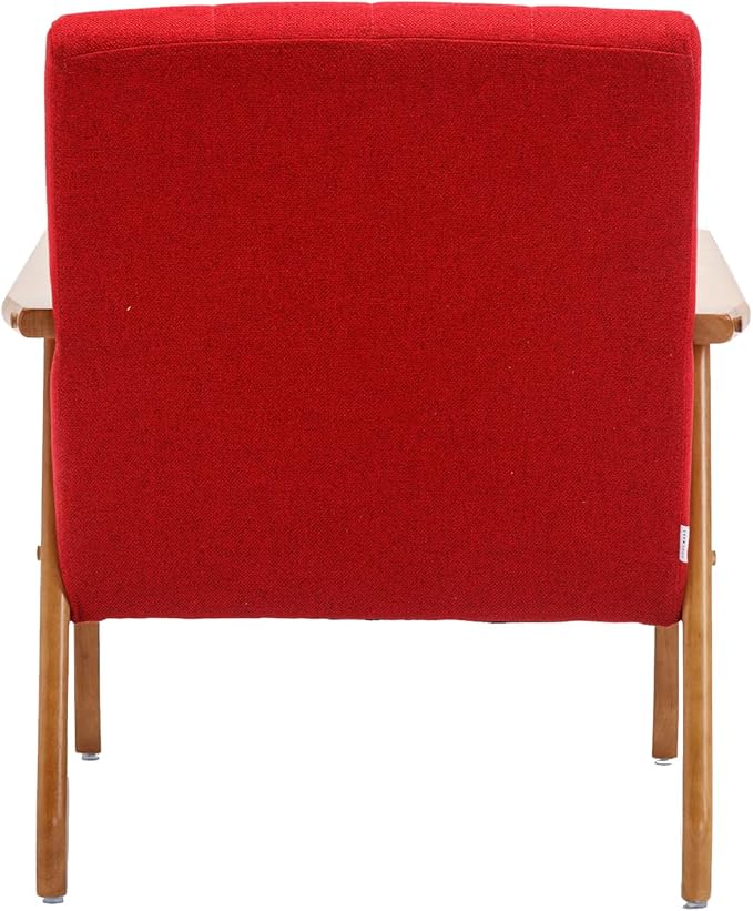 Accent Chairs Set of 2 with Side Table Mid Century Modern Accent Chair Wood and Fabric Armchairs Side Chair Lounge Reading Comfy Arm Chair for Living Room Bedroom Office