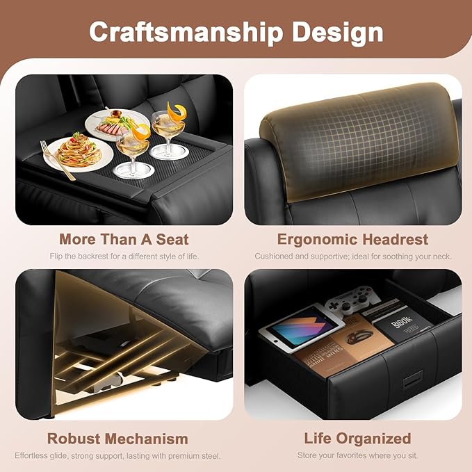 Recliner Sofa Massage Flip Back Reclining Sofa 3 Seater Sets Heavy Weight Capacity RV Loveseat Clearance Recliner Couch with Storage Cup Holders Wall Hugger Couches for Living Room
