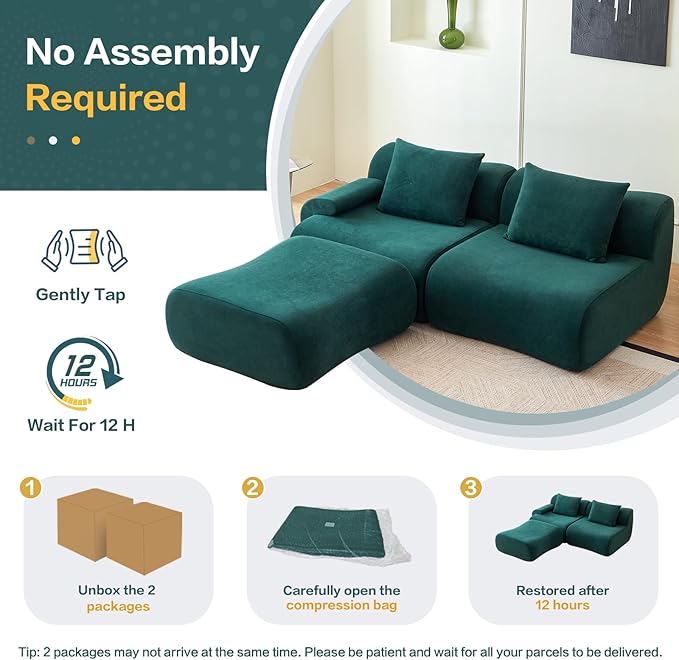 UKMTUET 114 Couches for Living Room Modular Sectional Sofa with L Shaped Chaise Sectional Couches with Convertible Ottoman Deep Seat Sleeper Sofa Boneless Couch for Bedroom Office