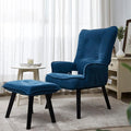 Accent Chair TV Chair Living Room Chair with OttomanModern Vanity Chair with Arms Upholstered Tall Back Desk Chair for Bedroom