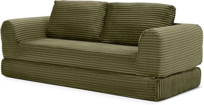 Foldable Boneless Love Seat Couches in a Box Modern Floor Foam Sleeper Sofa Bed 2-in-1 Convertible Cloud Sofa for Home Apartments Bedroom