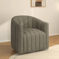 Swivel Accent ChairCuddle Modern Barrel ArmchairComfy Velvet Round Chair with Metal Base for Living Room Bedroom(Gray)