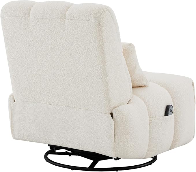 Watson &amp Whitely Oversized Power Recliner Chair for Adults Swivel Rocker Recliner Chair with Lumbar Support Ultra-Comfy Glider Recliner for Living Room Theater Seating Single Sofa Cream
