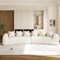 157 Oversized Curved Sectional Sofa Cloud Comfort Design with Wide Armrests Premium Chenille High-Density Foam Modern Curved Couch for Living Room with 6 Pillows No Assembly Beige