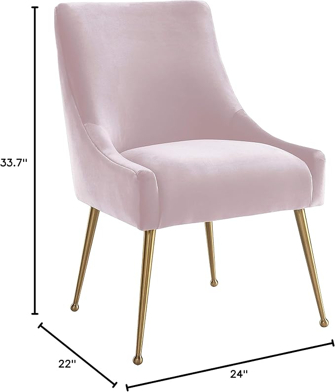 Tov Furniture Beatrix Blush Velvet Side Chair