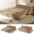 94.5 Pull Out Couch King Size Futon Sofa Bed 3-in-1 Convertible Sleeper Sofa Bed with Cushion Armrest Modern Corduroy Loveseat Couches for Living Room Small Space Apartment Camel