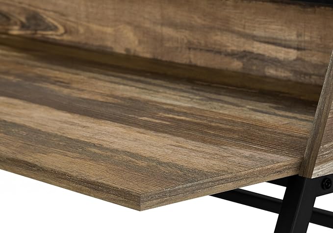 Monarch Specialties 7548 Computer Desk Home Office Laptop Storage Shelves 48 L Work Metal Laminate Contemporary Modern Desk-48 47.25L x 23.75W x 39.25H Brown Reclaimed Wood-Look/Black