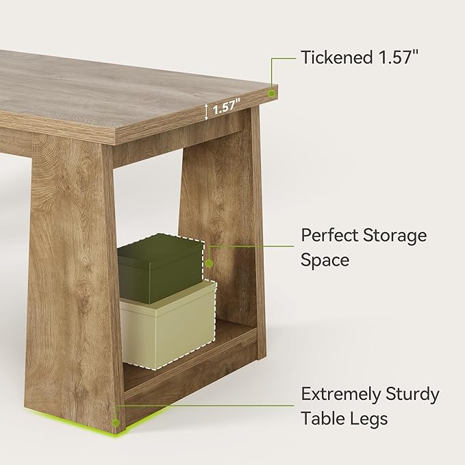 LITTLE TREE 86.6 Double Home Office Desks Two Person Desk for 2 Person Farmhouse Executive Computer Desk Large Work Writing Table Rustic Brown Business Workstaticon Furniture for Home