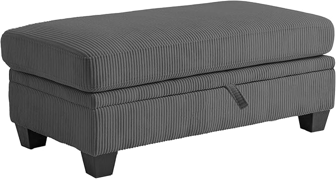CHIC HOUSE Middle Module for Modular Couch Corduroy Customizable Chaise Storage Ottoman for Sectional Sofa Armrest Single/Double Seater