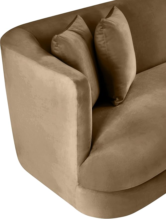 Meridian Furniture 699Beige-C Alder Collection Modern | Contemporary Chair with Ultra Luxe Beige Velvet 460 GSM Velvet Solid Wood Frame 38 W x 36 D x 30 H Beige