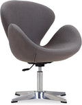 Manhattan Comfort Raspberry Adjustable Swivel Accent Chair with 360° Turn Polished Chrome Base Modern Retro Design Versatile Seat Ideal for Any Room Set of 1 Grey
