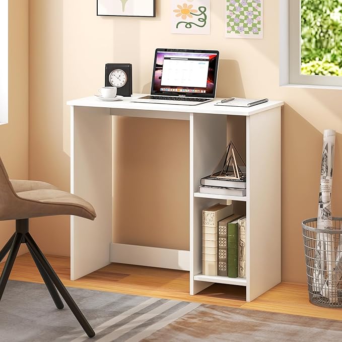 MAT EXPERT Computer Desk 31.5” Wooden Home Office Desks with Shelves for Small Space Gaming Desk Small Table Writing &amp Studying Desk for Home Office Apartment
