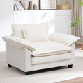Modern Oversized Accent Chair44 Chenille Cloud Sofa Chair with Deep SeatUpholstered Armchair with Extra ThickComfy Accent Chair Reading Chairs for Living Room Bedroom Apartment White