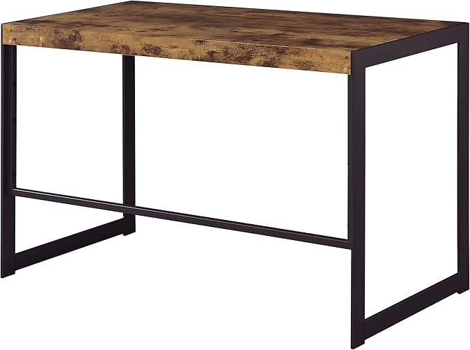 Coaster Home Furnishings – Estrella – Engineered Wood – 47-Inch Writing Desk with Farmhouse Style Gunmetal Legs and Spacious Top – Home Office &amp Living Room – Rustic Nutmeg - 800655