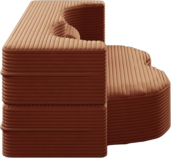 2 in 1 Folding Floor Couch Sofa Bed with 2 Pillows Convertible Sleeper Sofa Modern Full Mattress for Living Room Guestroom Plush Corduroy Floor Sofa BedNo Assembly RequiredOrange