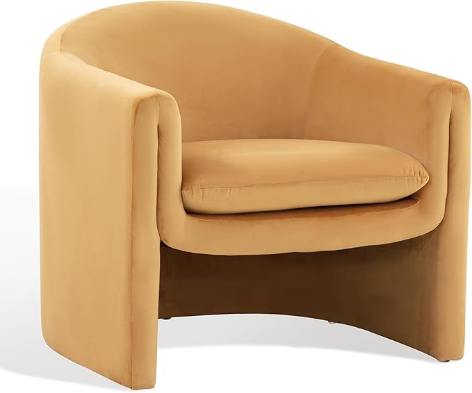 SAFAVIEH Couture Collection Laylette Pumpkin Velvet Accent Chair (Fully Assembled)