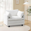 Polar Aurora Oversized Modular Sectional Sofa Chair Deep Seat Armchair Upholstered Couch 2 Armrest Pillows Single Sofa Modern Corduroy Sofa for Living Room Bedroom Apartment Office