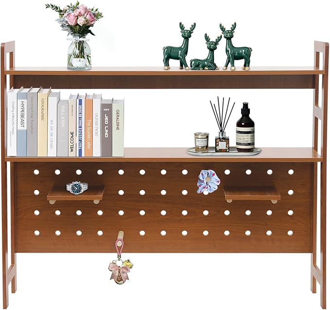 Desktop Shelf-Home Office Computer Desk [2nd Floor] 115CM-walnut Color