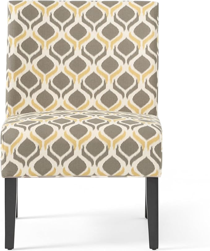 Christopher Knight Home Kassi Fabric Dining Chair Yellow / Gray