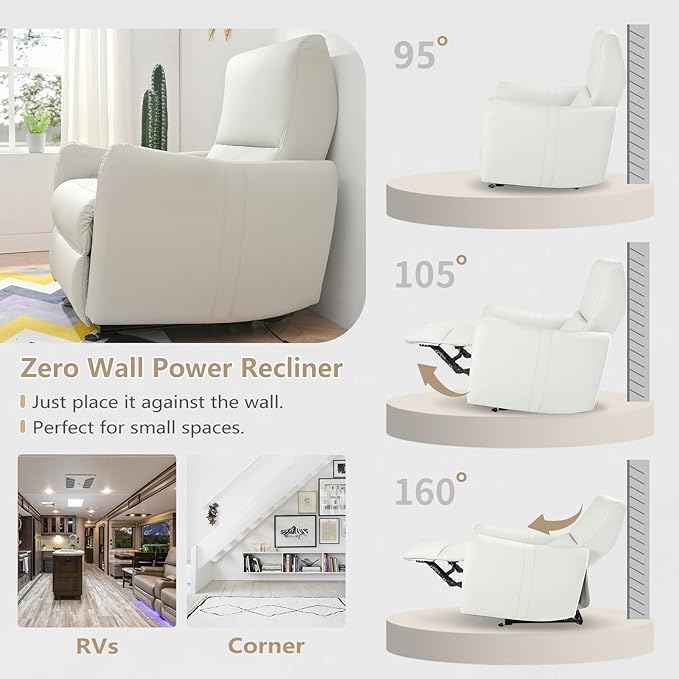 cinkehome Wall Hugger Power Recliners for Small Spaces Electric Recliners with USB Modern RV Recliner Chair for Living Room Apartment