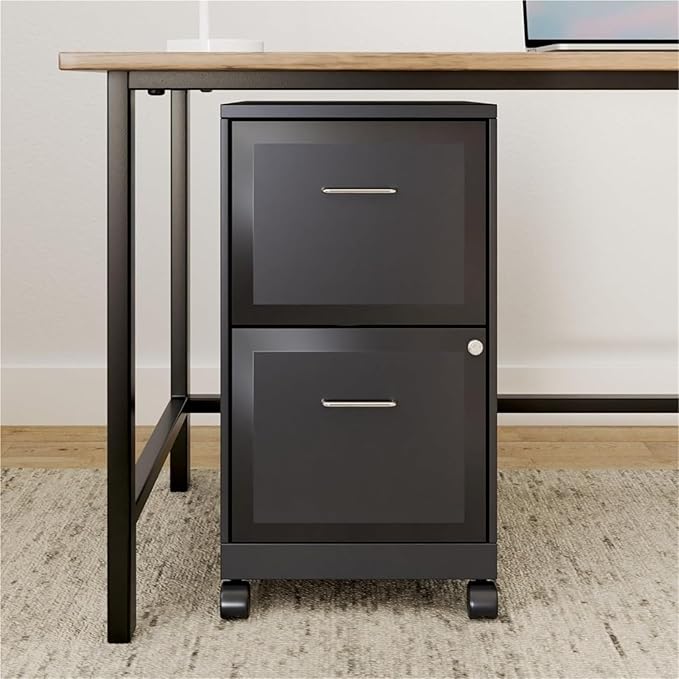 Mobile File Cabinets 2-Drawer Vertical File Cabinets for Letter Size Documents Lockable &amp Mobile Filing (18 D X 14 W 26.3 H)(Gray)