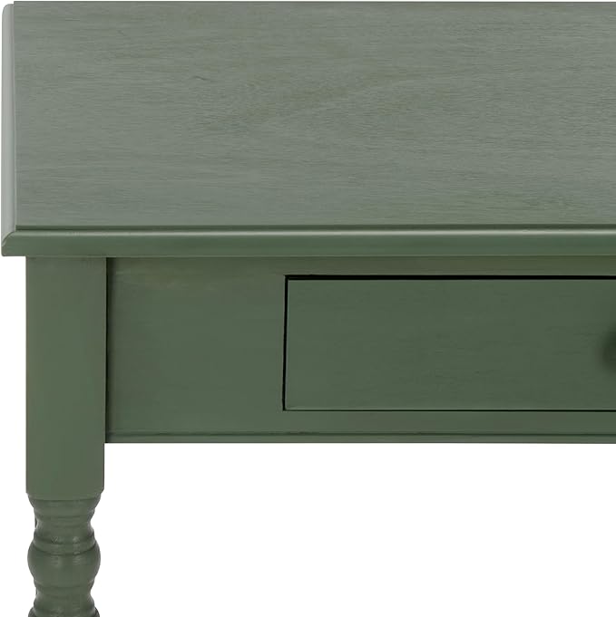 SAFAVIEH Home Collection – Arina Dusty Green Writing Desk 1-Drawer Traditional Desk Classic Home Office Design (DSK5710G)