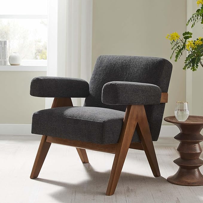 Modway EEI-6503-HDG Lyra Fabric Armchair Dark Gray Fabric