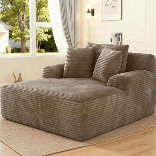 Avenix 66 Boneless Oversized Chaise Lounge Chair IndoorBoneless Chaise Lounge Oversized Reading ChairsComfy Chaise Lounge Corduroy Oversized ChairCloud Boneless Couch Sleeper Sofa Chaise BedBrown