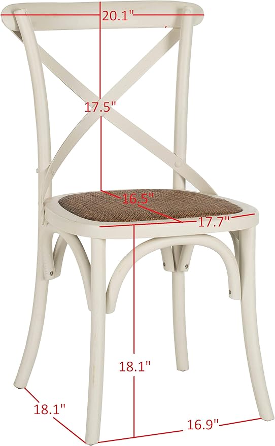 Safavieh American Homes Collection Franklin Farmhouse X-Back Antique White Side Chair