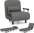 Giantex 26.5 Convertible Sofa Bed Folding Arm Chair Sleeper Leisure Recliner Lounge Couch (Grey)