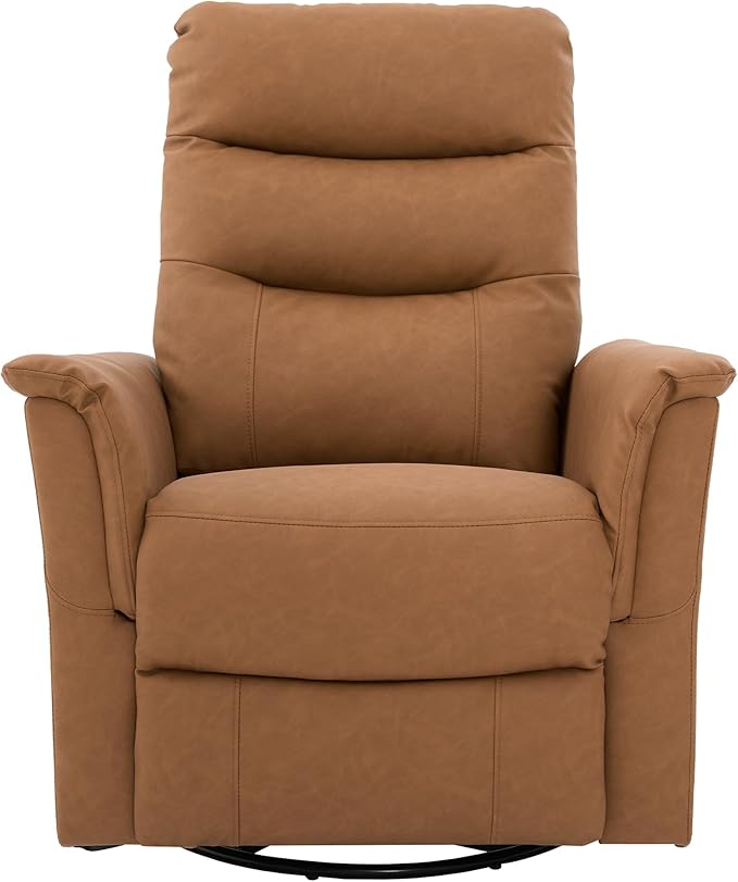 Manual Recliner Chair with Two Adjustable Positions Rocking and Swivel Recliner Rocking Recliner Massage Recliner with 8-Point Massage Function and Adjustable Backrest for Living Room (Brown15)