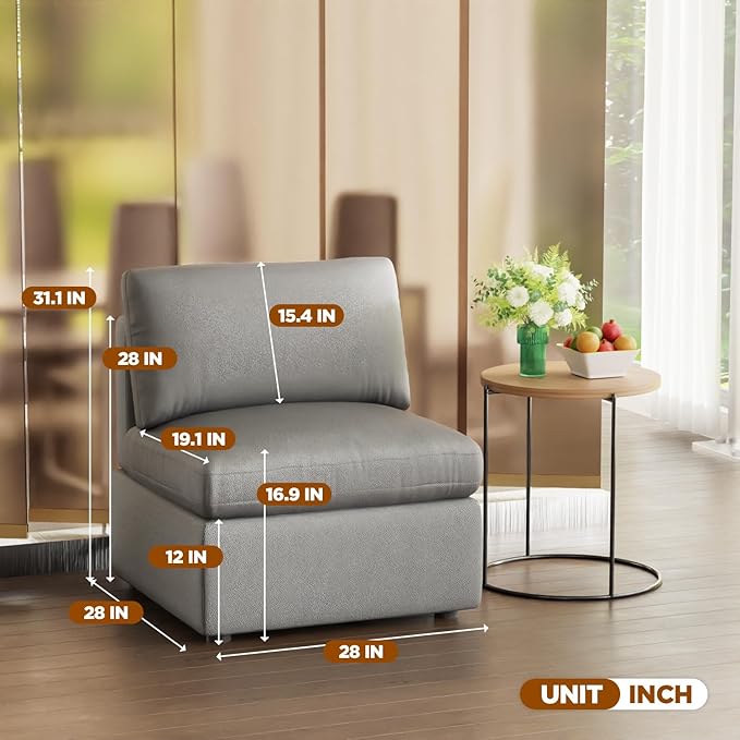 PayLessHere Sectional Couch 4 Seat Sofa Set Convertible Sofa Modular Sectional Sofa Couch for Living Room Bedroom Office Light Gray