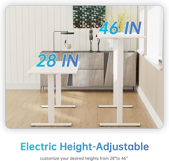 Adjustable Height Computer Workstation - Electric Lifting Sit Stand Desk Rising Computer Table That Raises Up and Down for Home Office