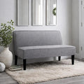 50'' Loveseat Sofa Modern Two-Seater Compact Upholstered Sofa for Small Space Bedroom Hallway Bench Grey.