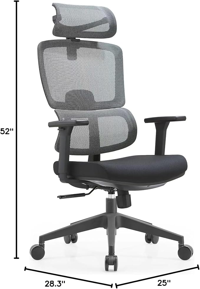Premium Mesh Executive Home Office Desk Chair with Ergonomic Lumbar Black