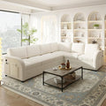 115.2 L Shaped Couch Bed Sectional Couches for Living Room Teddy Fabric Sleeper Sofa Bed with Pull Out Couch Convertible Sectional Couch with Charging Station &amp Side Pocket Beige