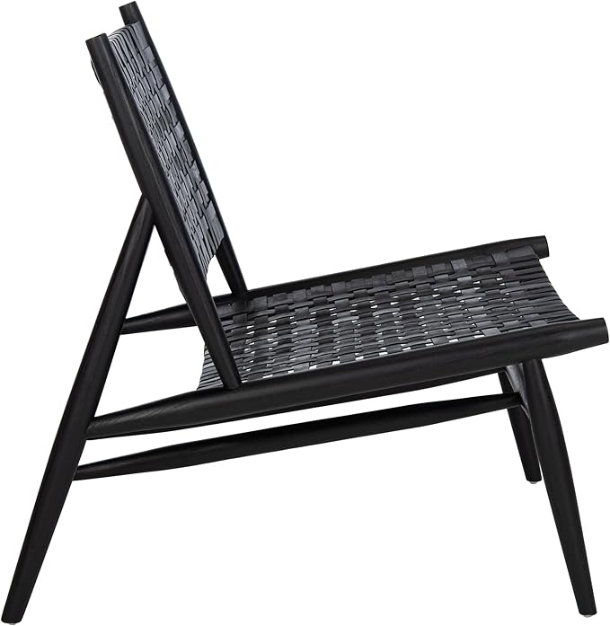 Safavieh Home Soleil Natural and White Leather Woven Accent Chair