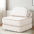 COLAMY Folding Sofa Bed 3-in-1 Convertible Sleeper Chairs with PillowBack Support Fuzzy Fabric Floor Couch Bed for Adults Boneless Couches Living Room Bedroom ApartmentBeige