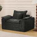 Hobestluk Cloud Single Sofa Memory Foam Couch with Deep Seat L Shaped Sofa with Removable Cover Large Couch for Living Room (Dark Grey Single Sofa)