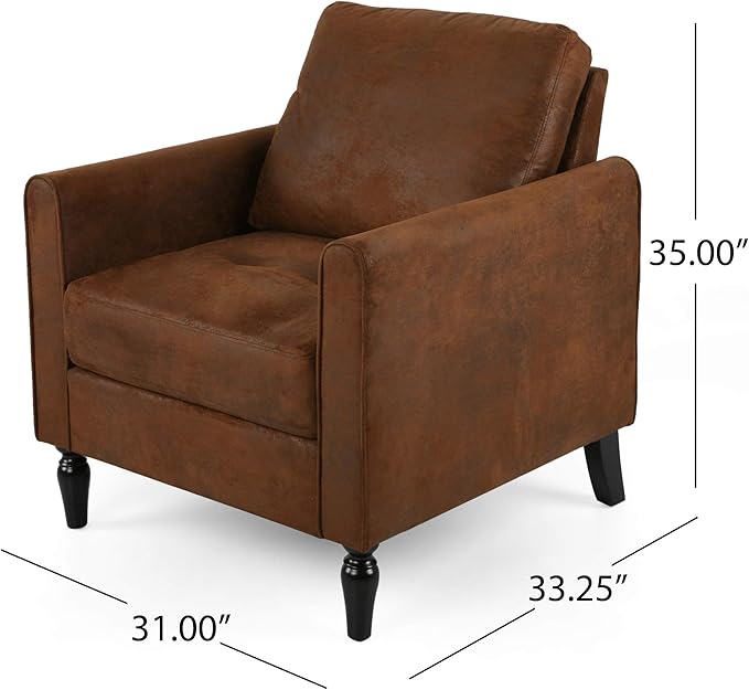 Christopher Knight Home Bunny Contemporary Club Chair with Plush Microfiber Cushions Brown and Black Emerald Gold