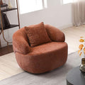 35'' Swivel Barrel Chair Living RoomSingle Chair for Small Space ComfyRound Sofa for Reading RoomBedroomClubOffice(Orange)