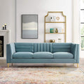 Modway EEI-3454-LBU Ingenuity Channel Tufted Performance Velvet Sofa Light Blue