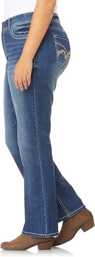 WallFlower Luscious Curvy Bootcut Jeans for Women Mid-Rise Insta Stretch Denim Size-Inclusive Juniors Jeans